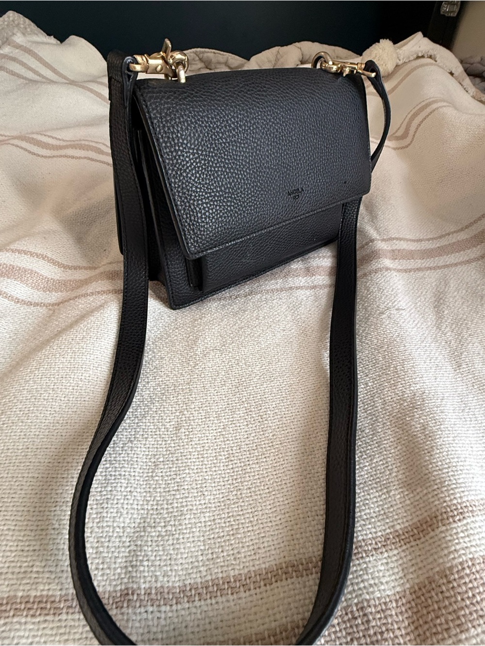 Angela Roi Eloise Satchel vegan Black Leather Bag - Minimalist Design